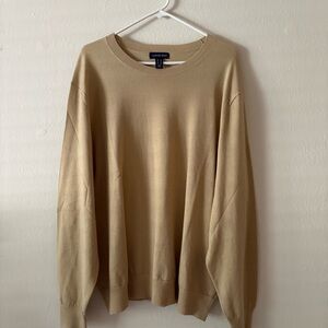 Lands' End Tan Crewneck Sweater Soft Knit Casual